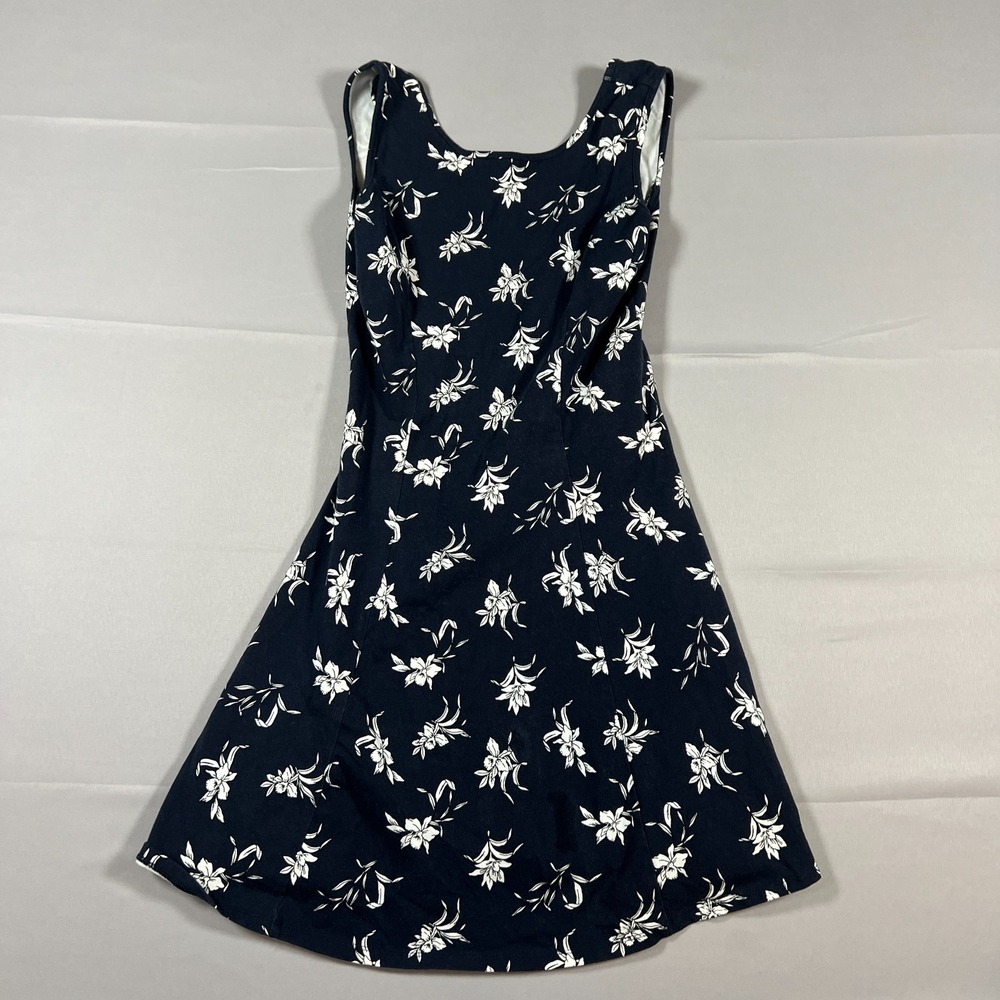 Forever 21 Mini Dress Womens S Navy White Floral Print Cotton Sleeveless Party - Picture 4 of 9